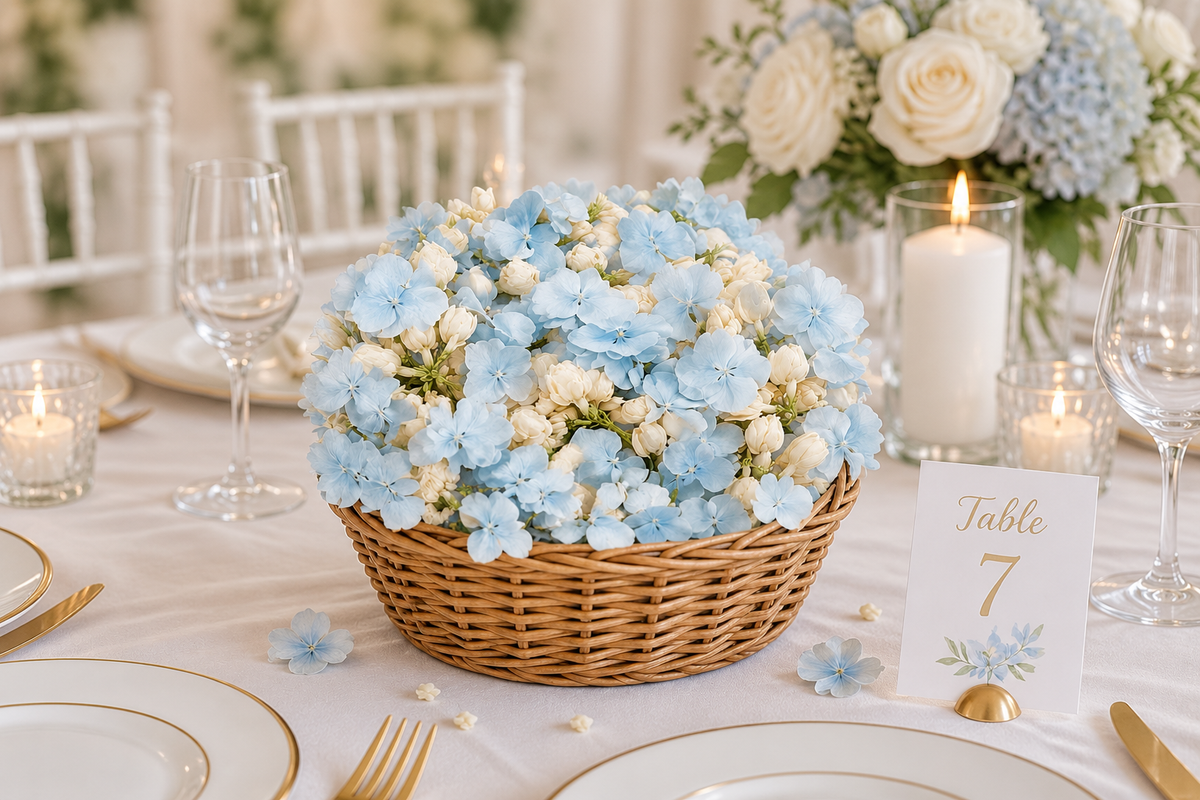 Something Blue Confetti: Styling Blue Hydrangea Petals Into Your Wedding