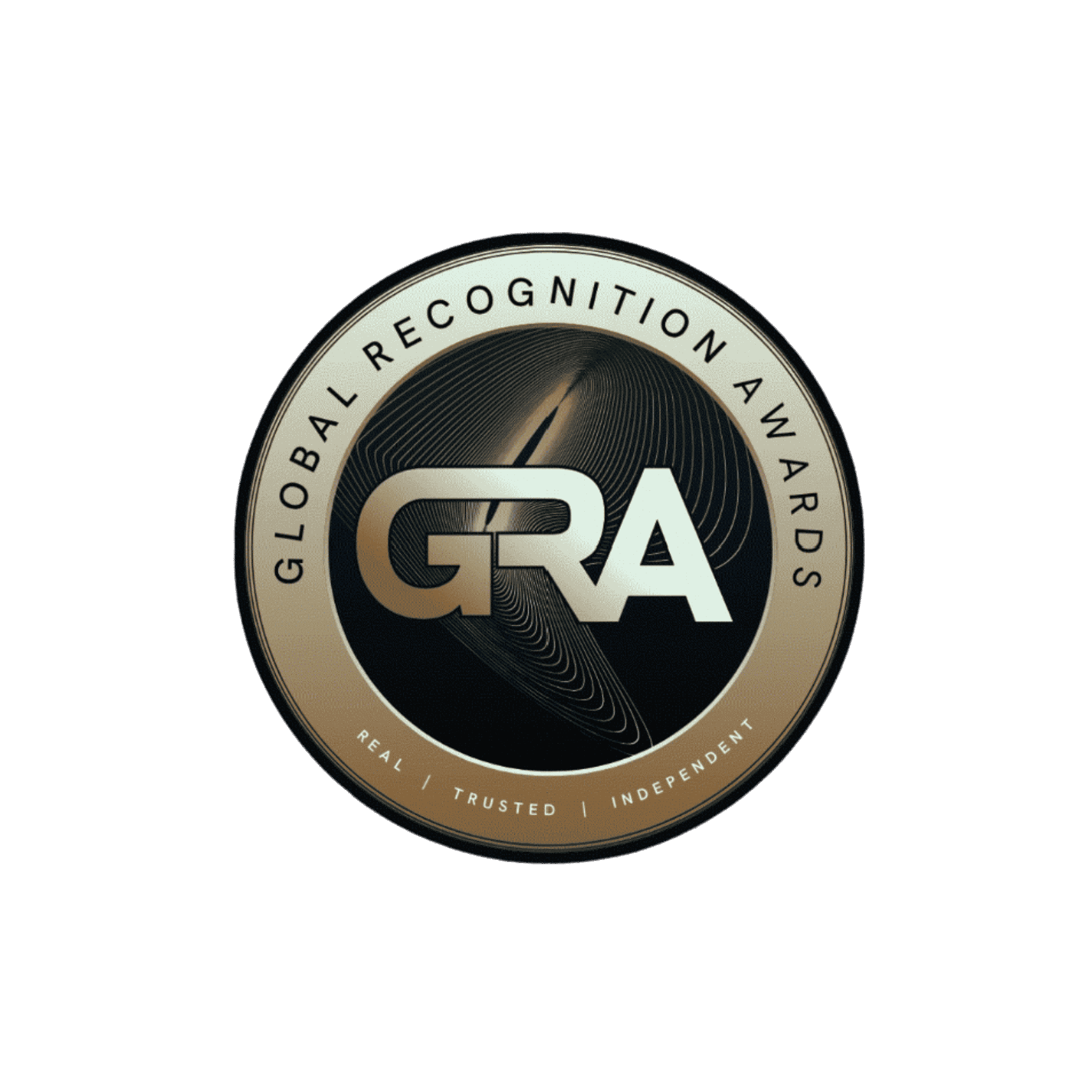 Logo of Global Recognition Awards on a green background